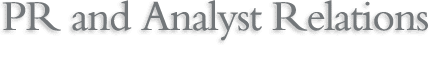 PR and Analyst Relations